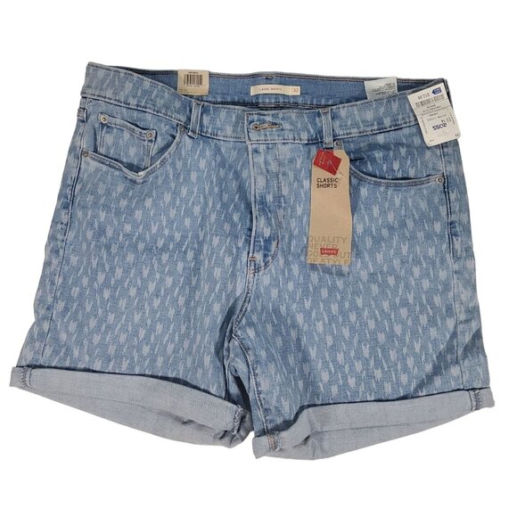 Women's Levi's Classic Shorts Denim Mid Rise Easy Through Hip & Thighs Sz 14 NWT - Picture 1 of 3